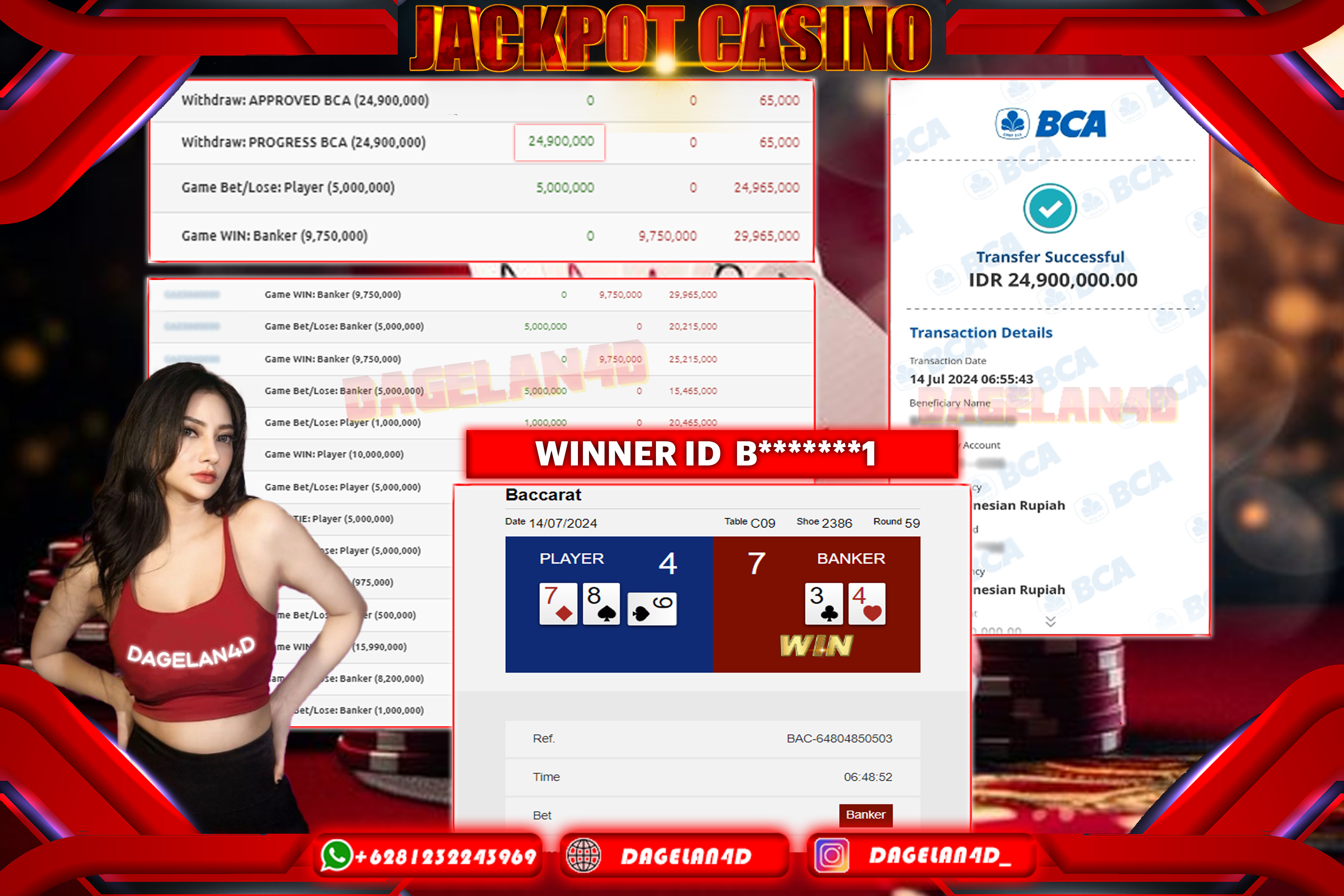 DAGELAN4D Cuan Game Baccarat Menang Berapapun Kami Bayar Lunas