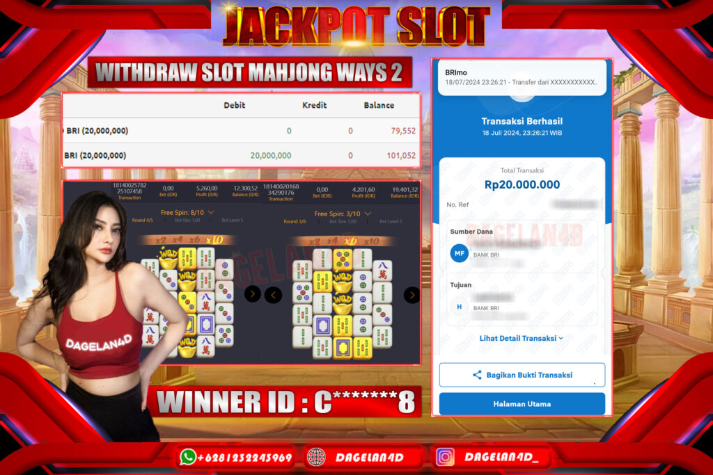 DAGELAN4D Pemain Aktif Dapat Jackpot Mahjong Puluhan Juta