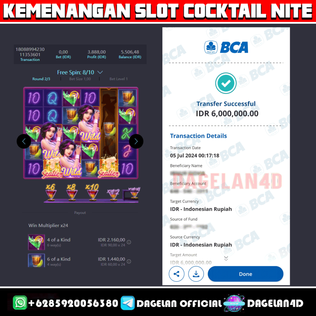 KEMENANGAN SLOT COCKTAIL NITE PROVIDER PG SOFT