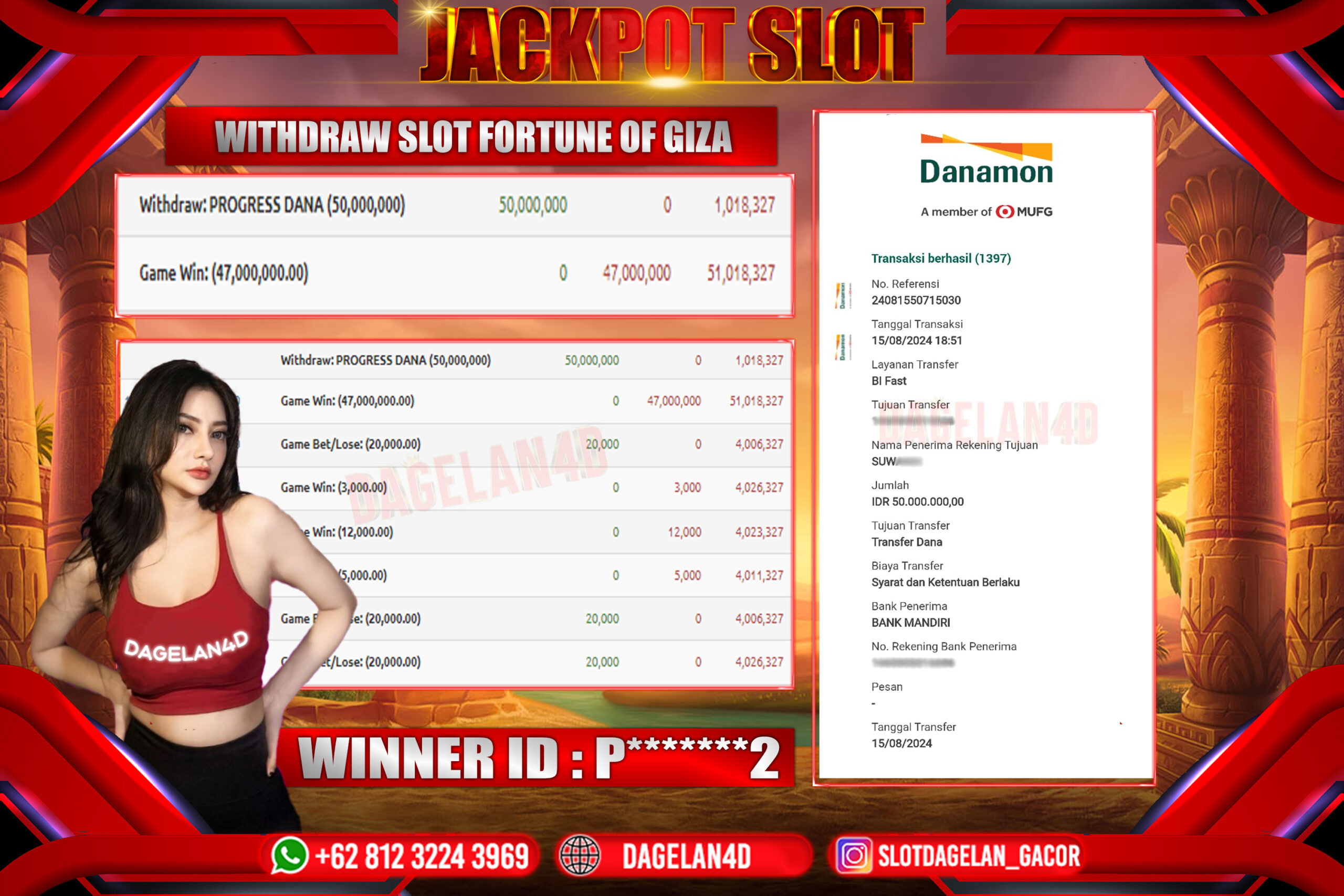 DAGELAN4D Bukti Kemanangan Slot Gacor Fortune of Giza