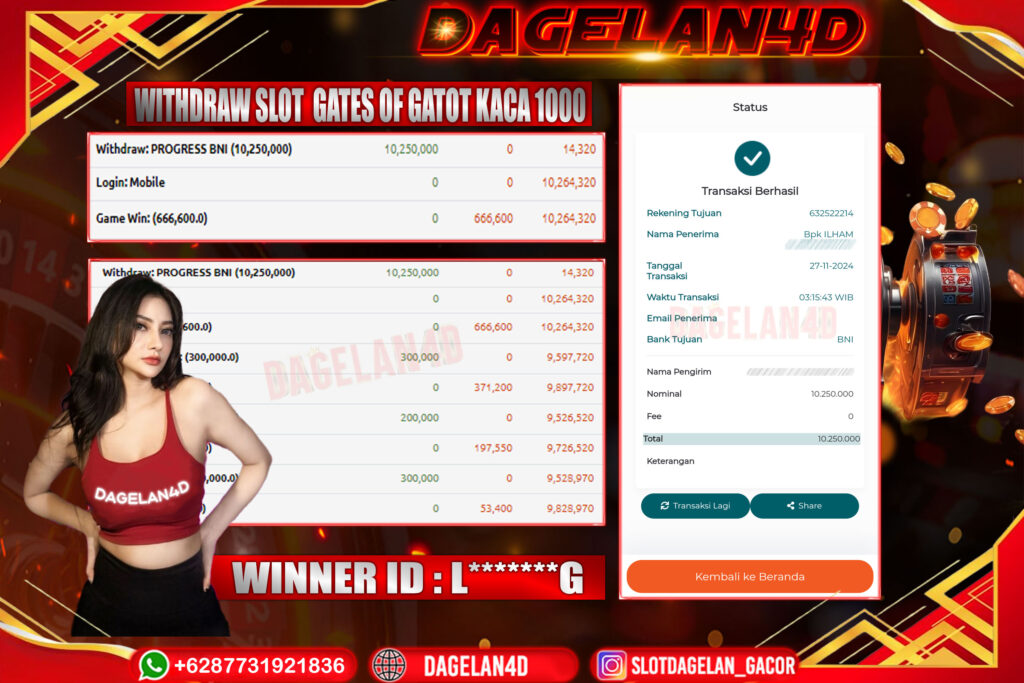 BUKTI JACKPOT SLOT DAGELAN4D