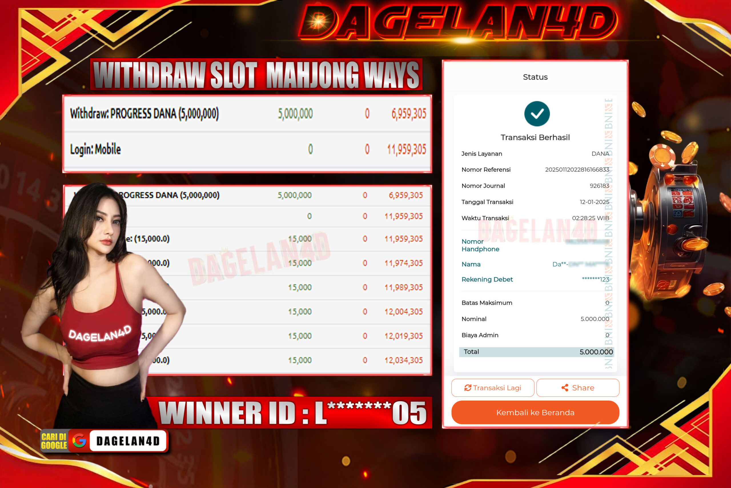 BUKTI JACKPOT SLOT DAGELAN4D